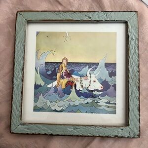 Beachy TAURUS Framed Art Print with Pastel Colors